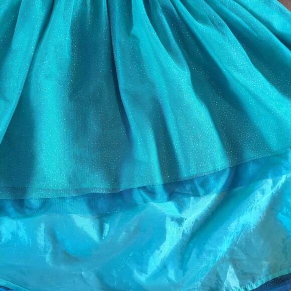 Girls Dreamworks Trolls Hi/Low Hooded Dress/Costume Lined Turquoise Size M 7/8 - Picture 5 of 11